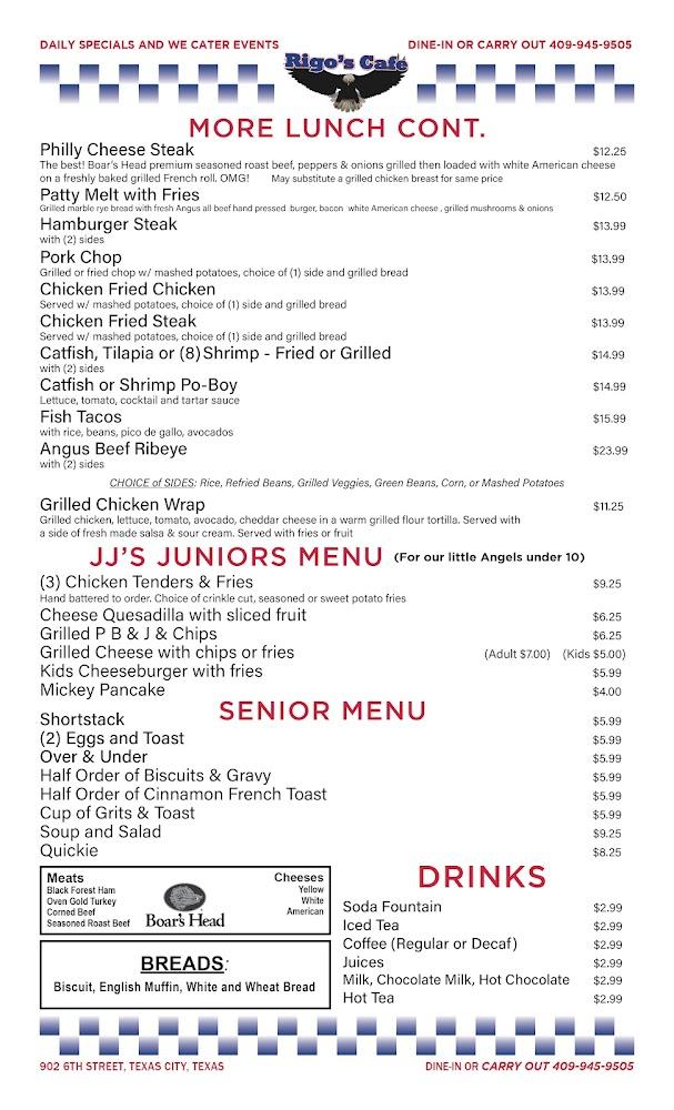 Rigos Cafe Menu image 4